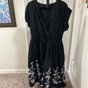 Black Dress with White Flowers